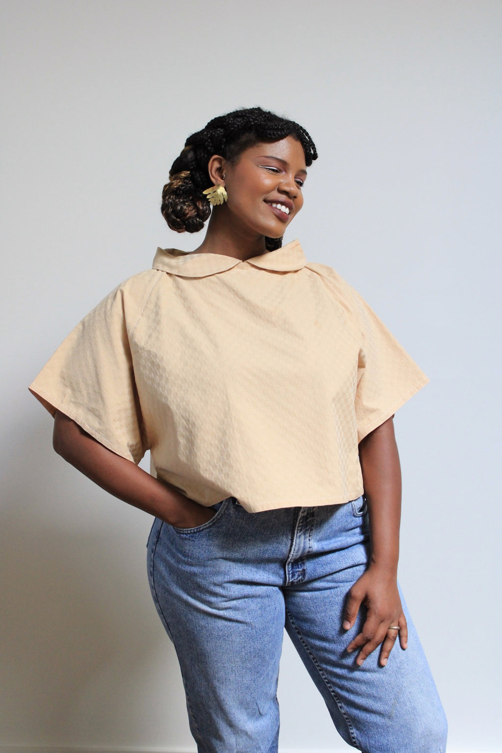 Archive Craft Peter Pan Crop - Textured Gingham