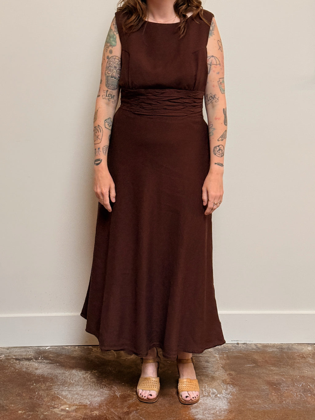 Brown Linen Midi