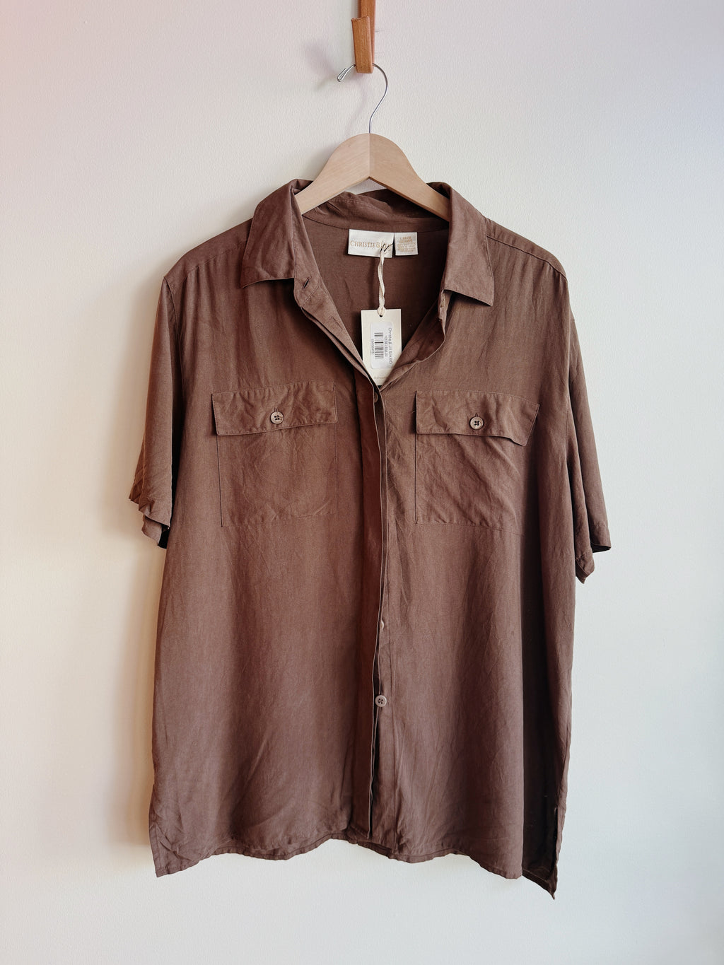 Chocolate Silk Button Down