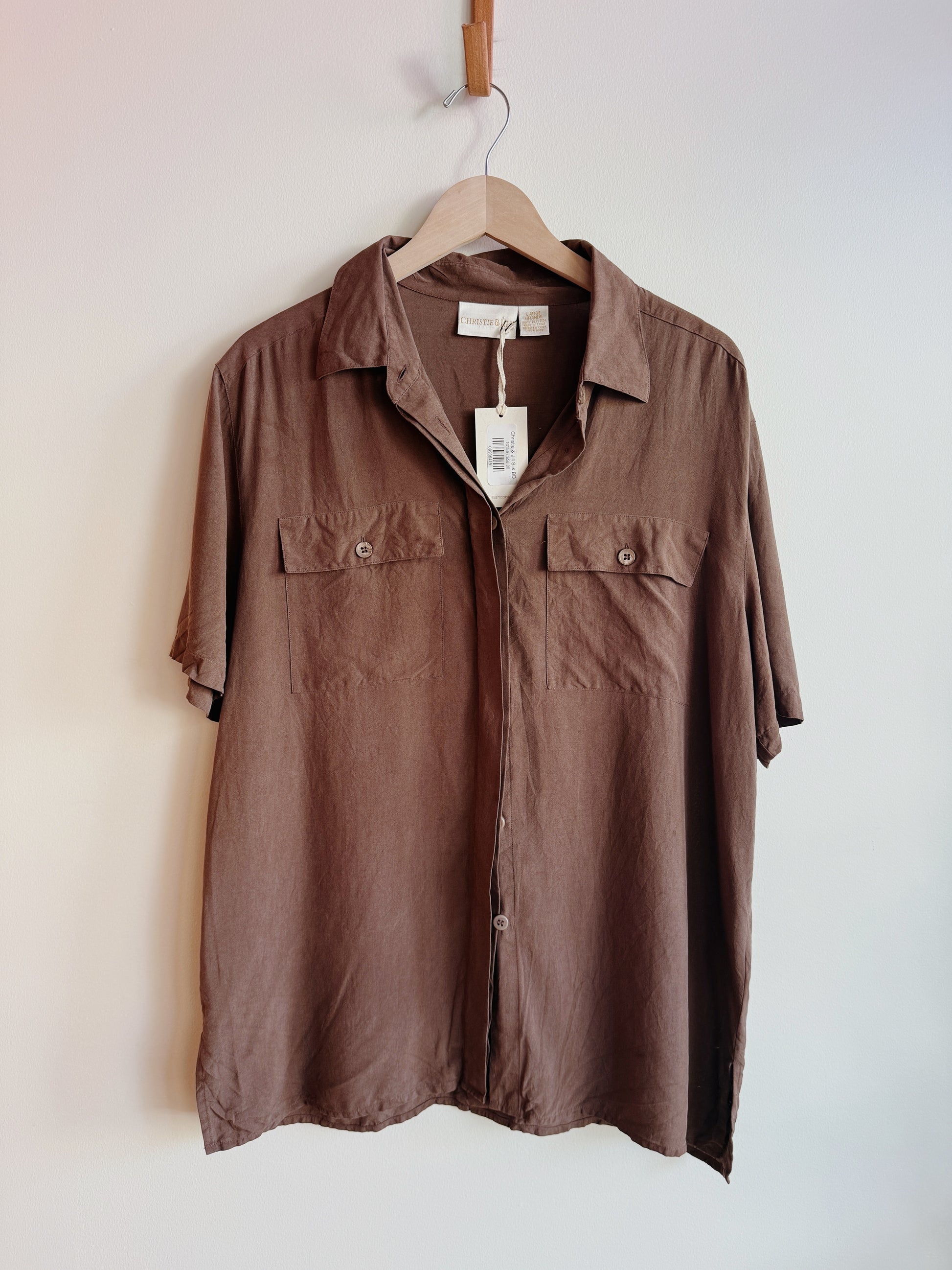 Chocolate Silk Button Down