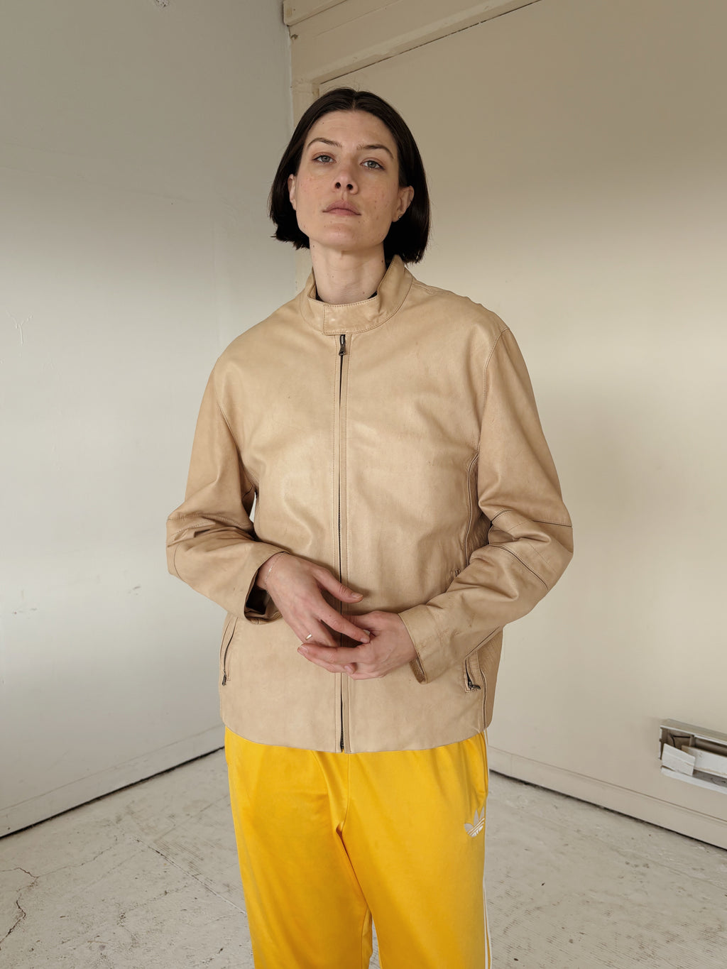 Soft Zip Leather Jacket