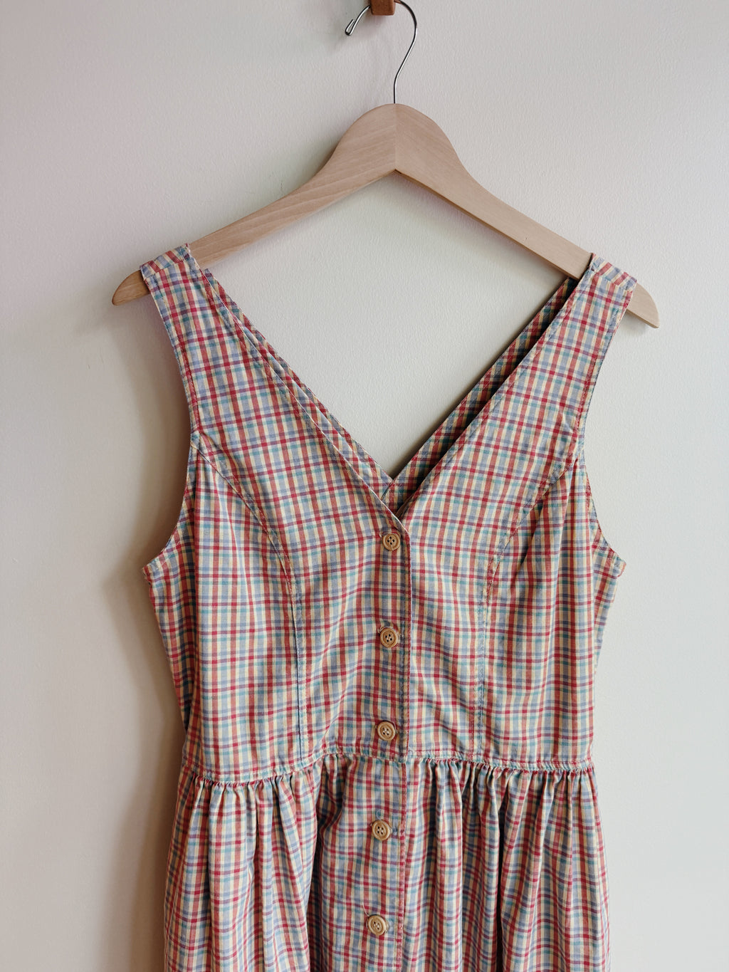 Cotton / Linen Plaid Midi