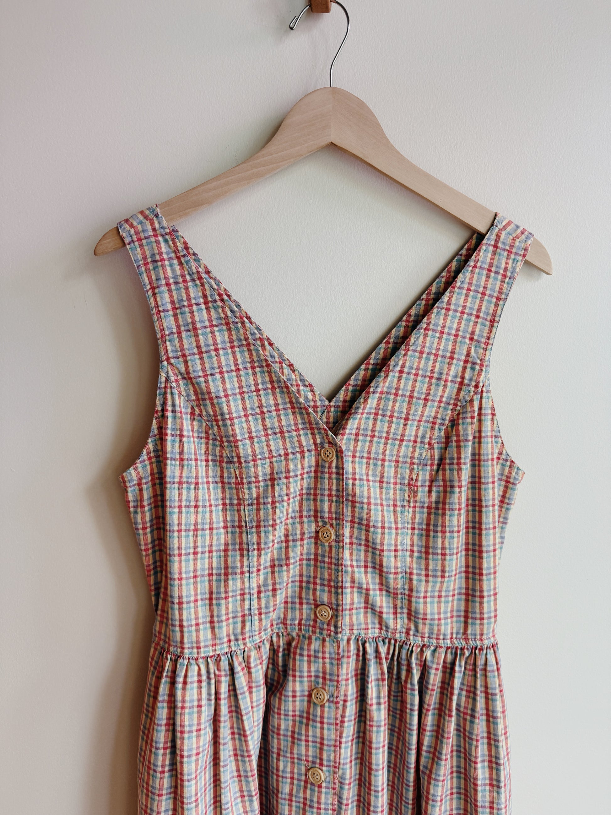 Cotton / Linen Plaid Midi