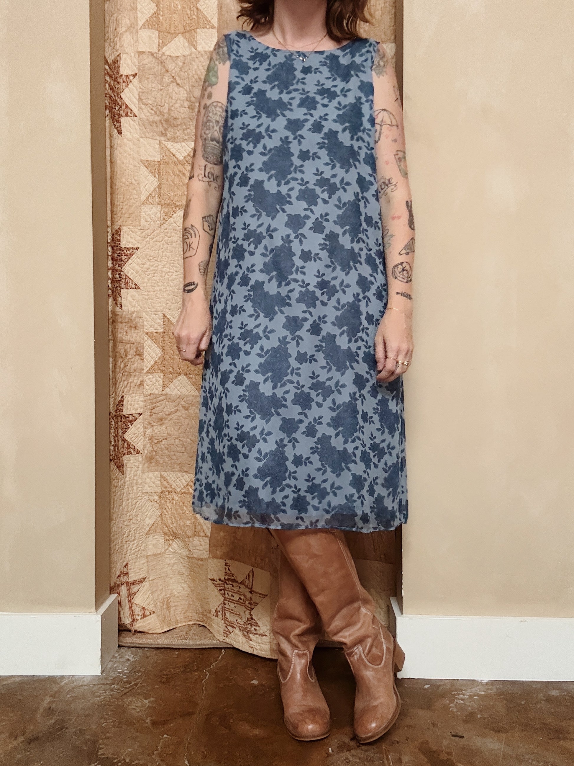 Silk Floral Tank Dress