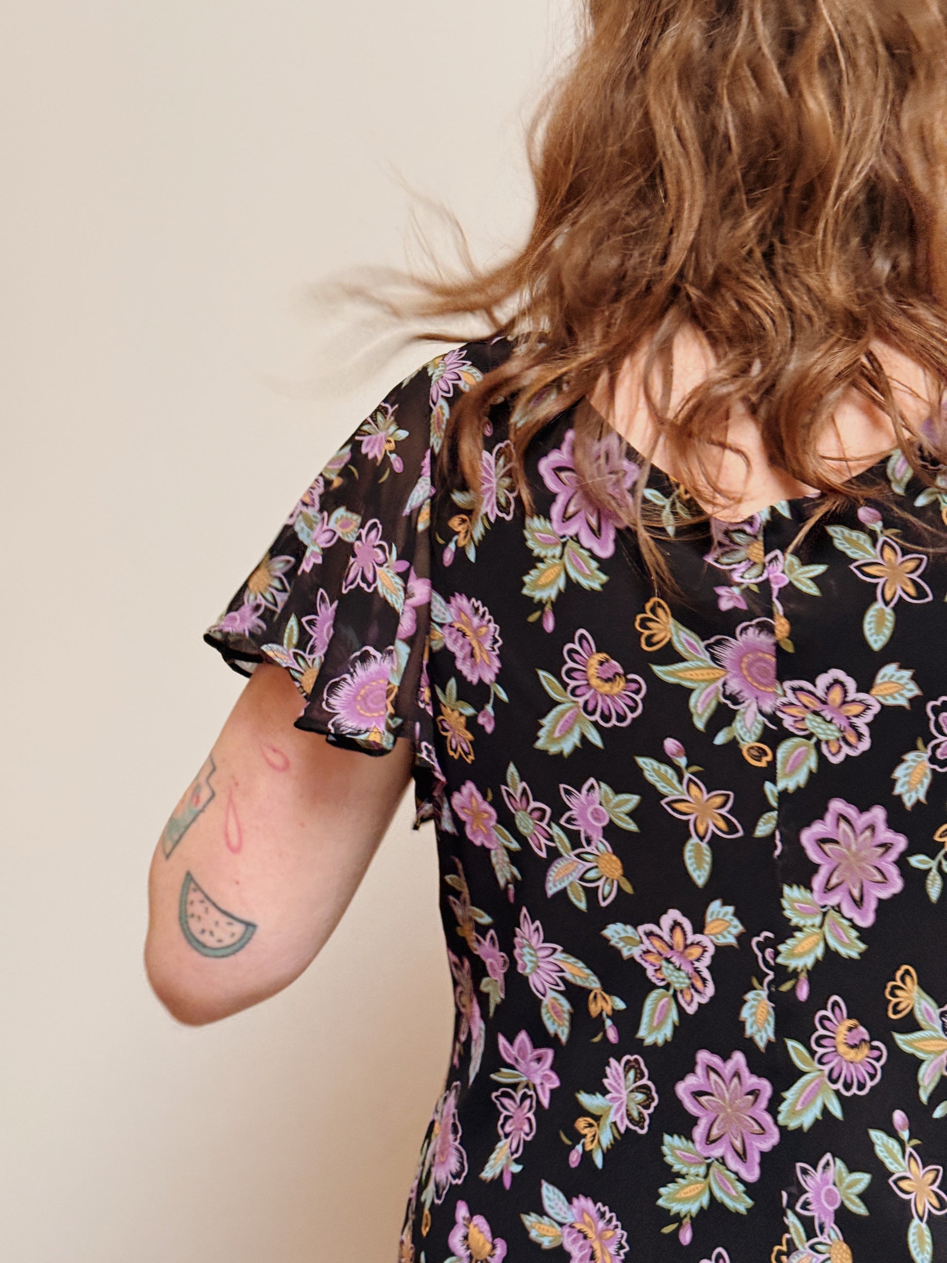 Floral Silk Midi Dress
