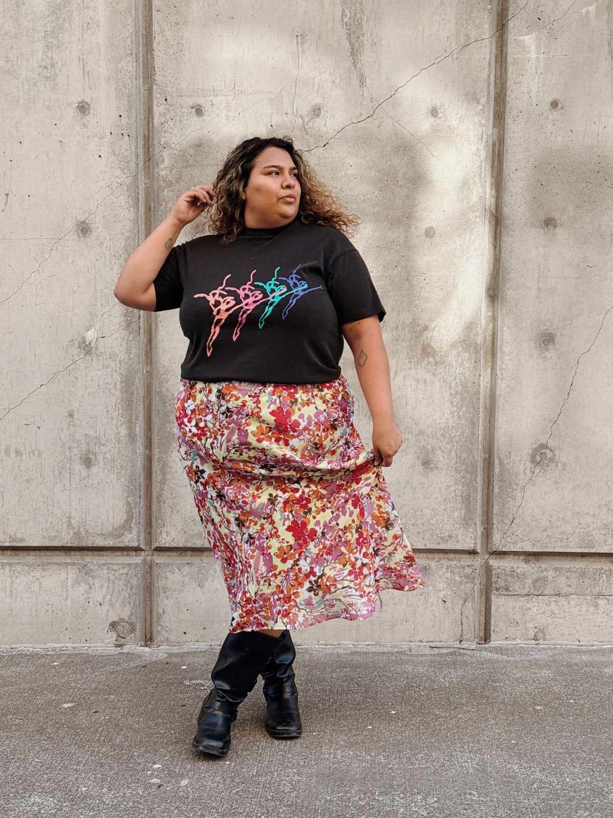 Floral Bias Skirt