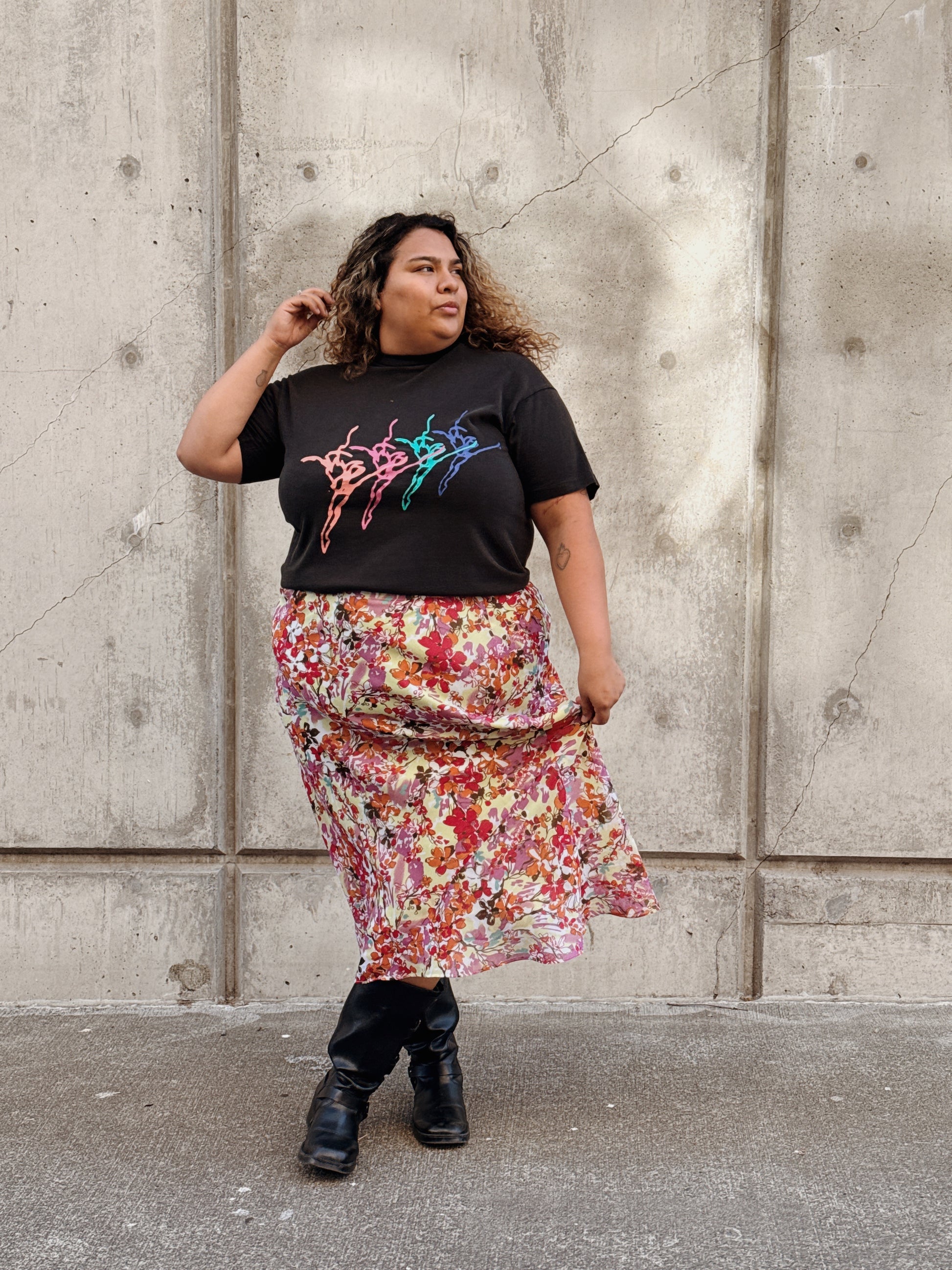 Floral Bias Skirt