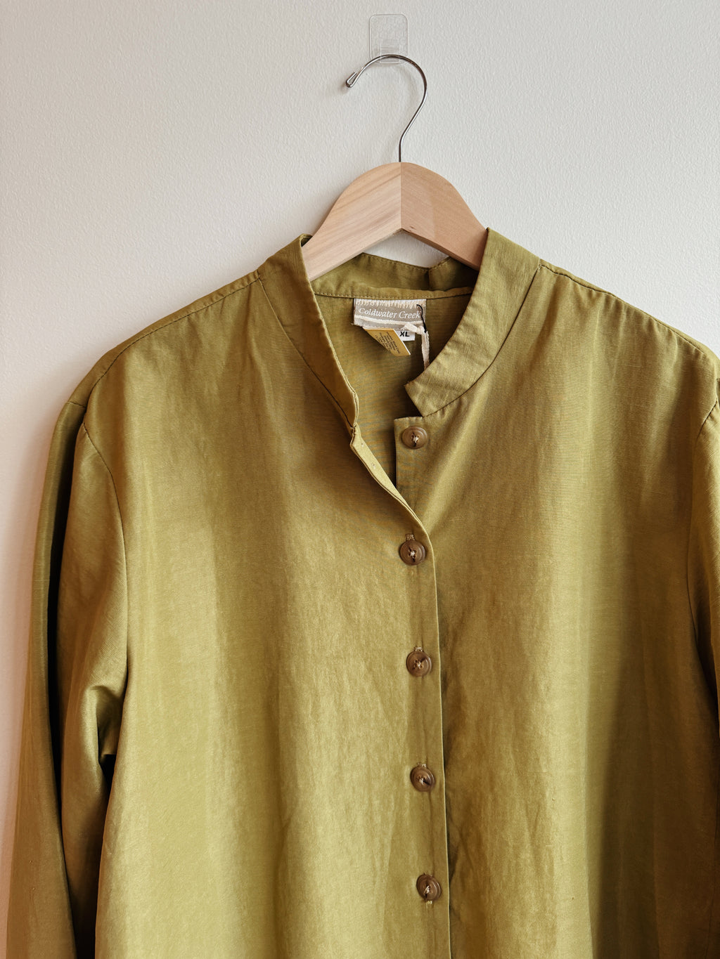 Linen Blend Pistachio Blouse