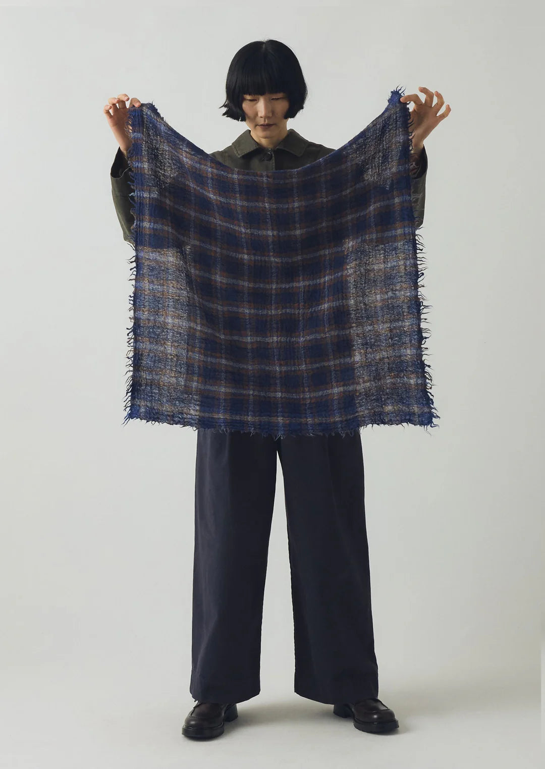 Reading Check Boiled Wool Scarf