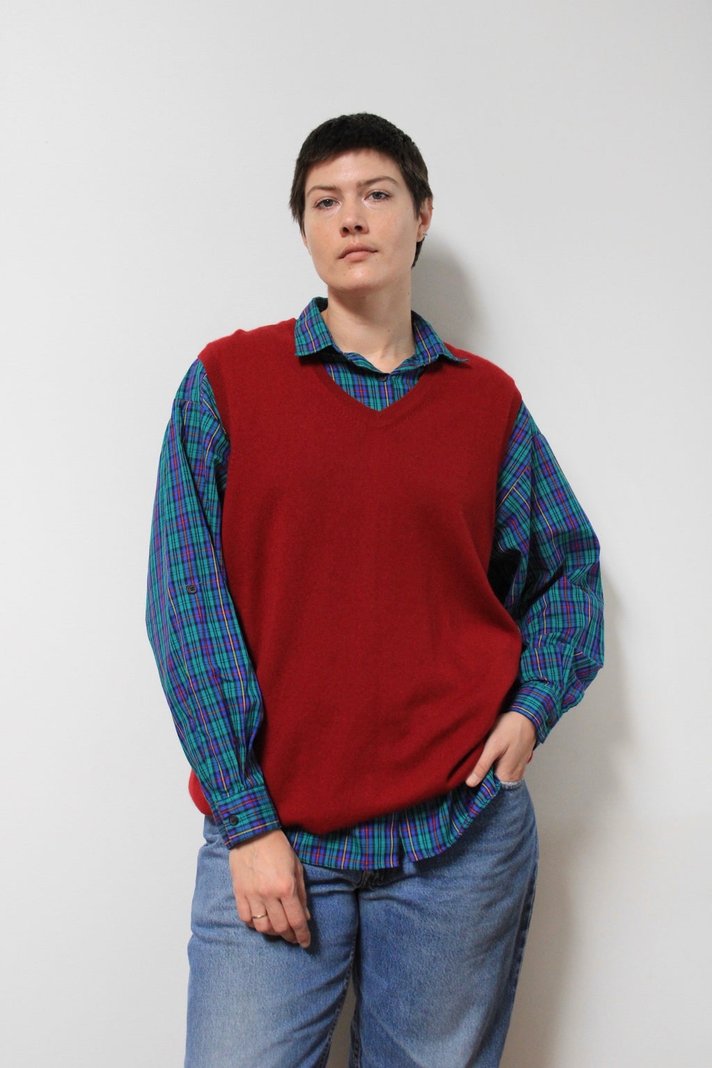 Kelly Green Plaid Button Down Shirt