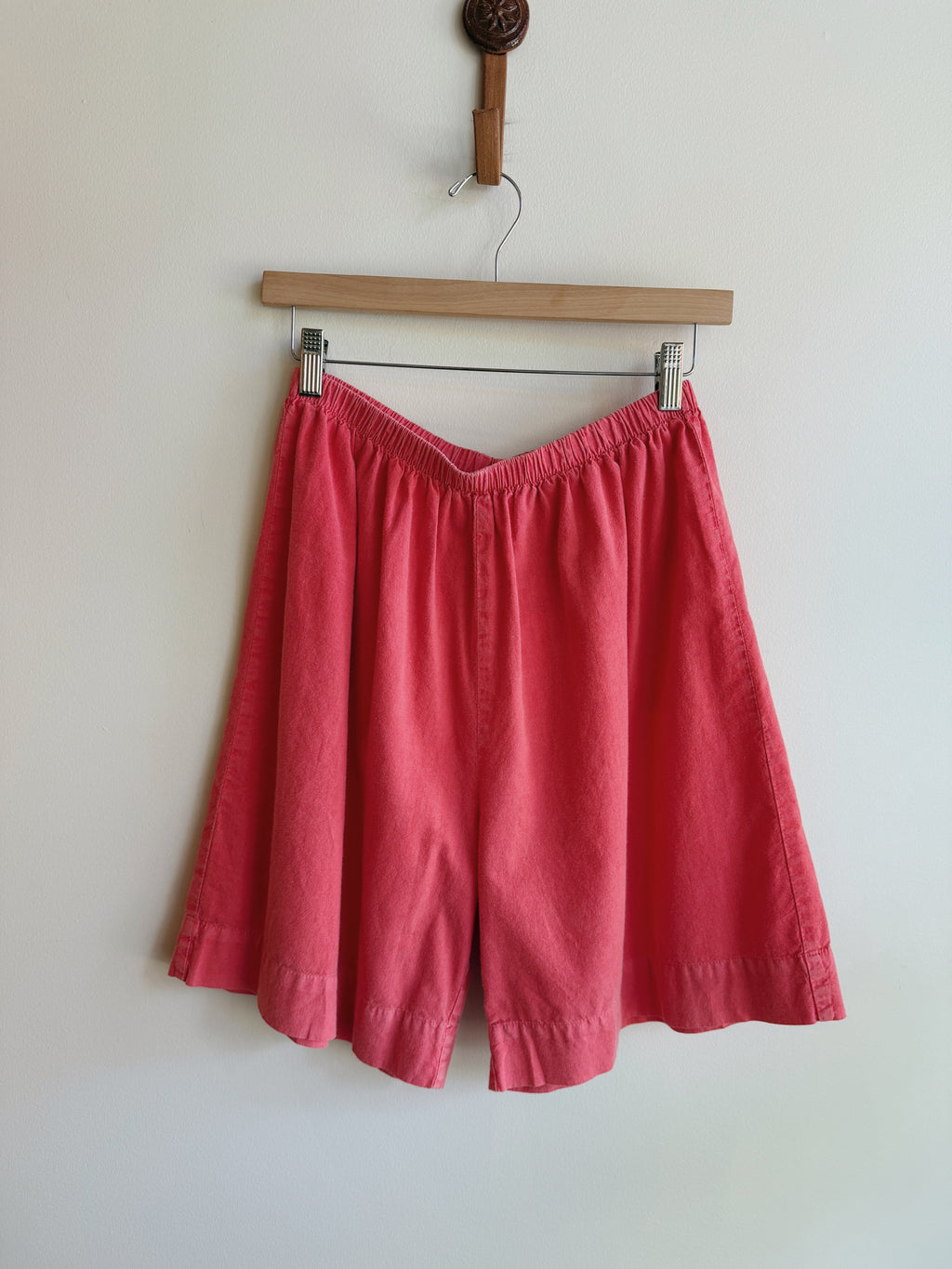 Pink Cotton Easy Shorts