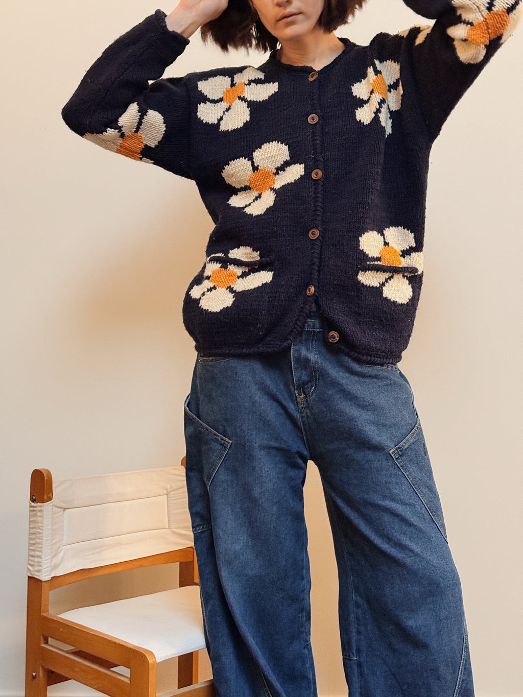 Wool Daisy Cardi