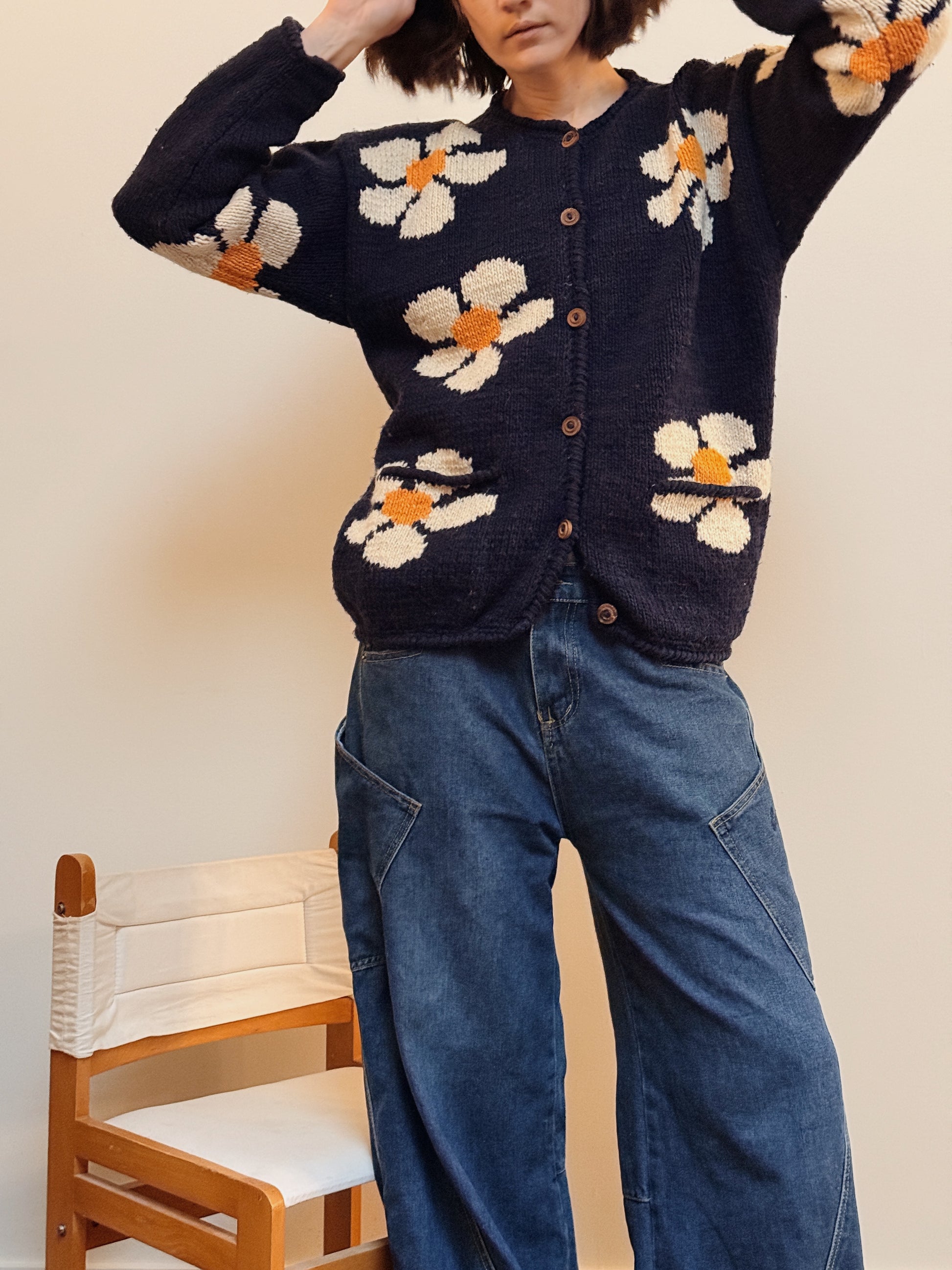 Wool Daisy Cardi