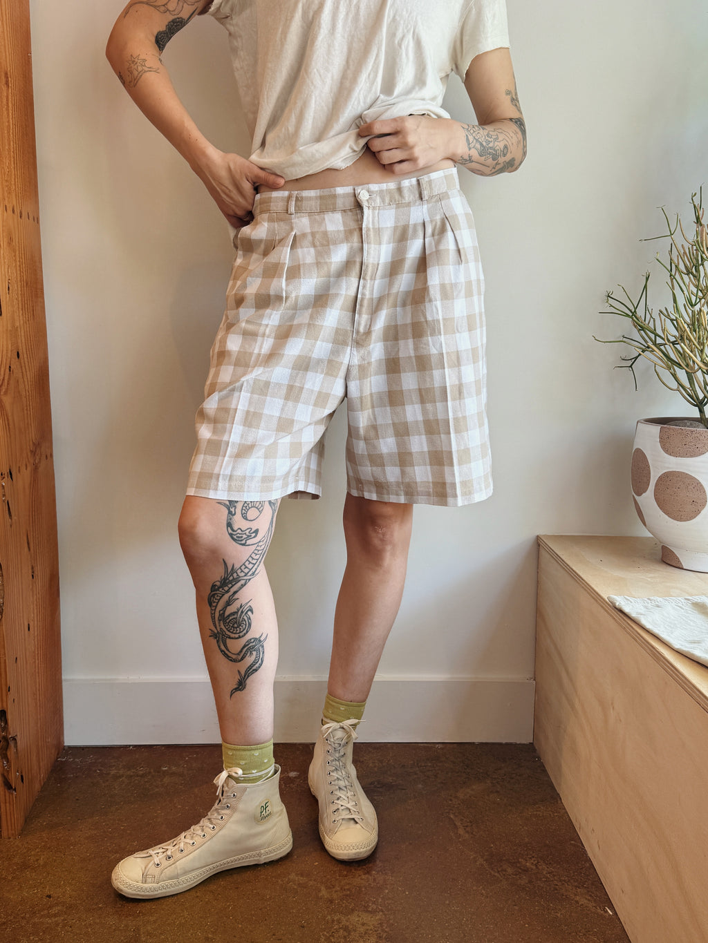 Gingham Trouser Shorts