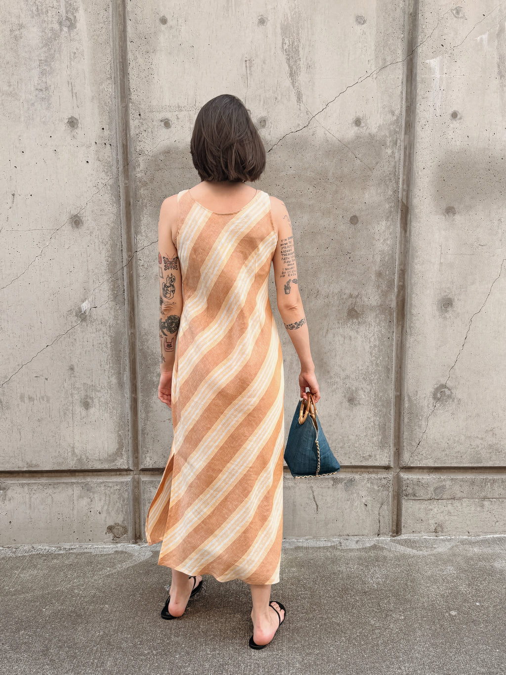 Linen Bias Cut Dress