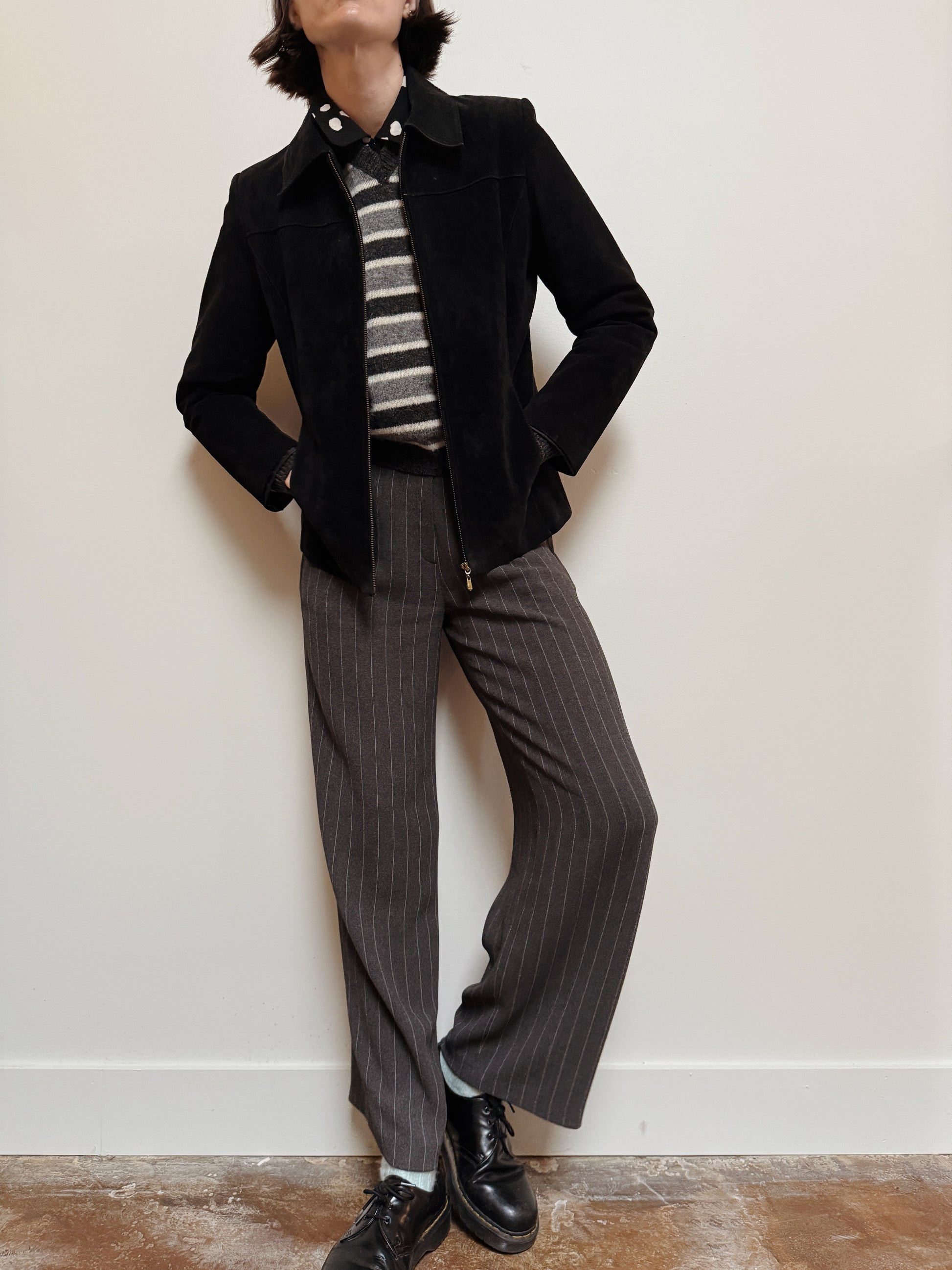Black Suede Zip Jacket