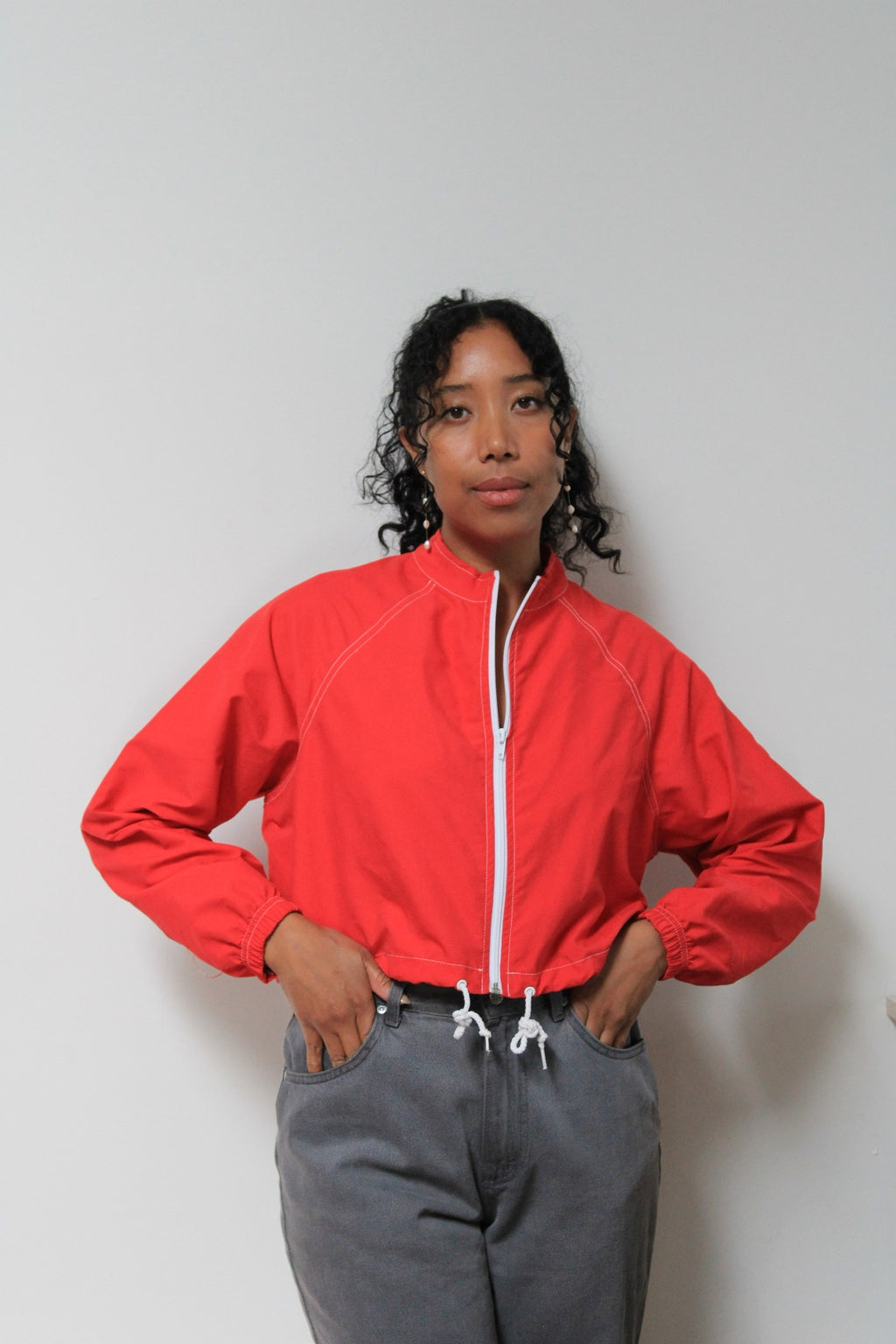 Cherry Cropped Wind Breaker