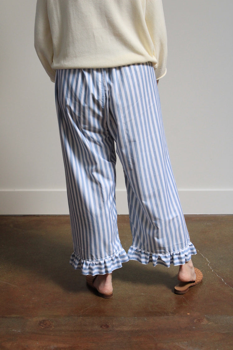 Archive Craft Ruffle Pant - Blue Stripe
