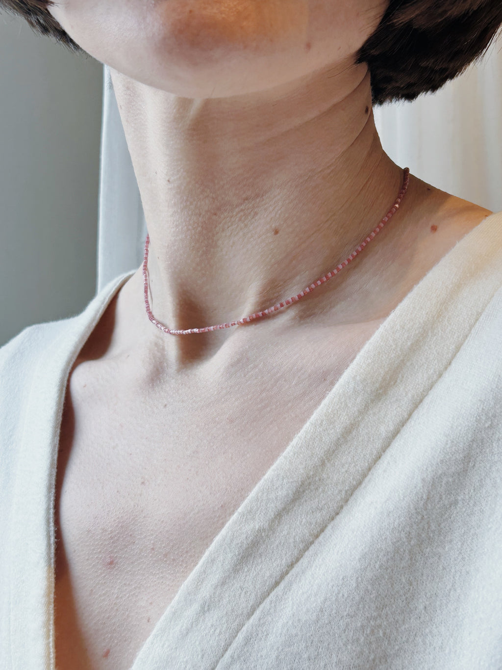 Pink Glass Bead Necklaces