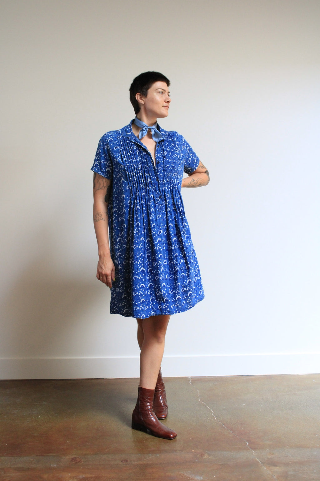 Indian Block Print Mini Dress