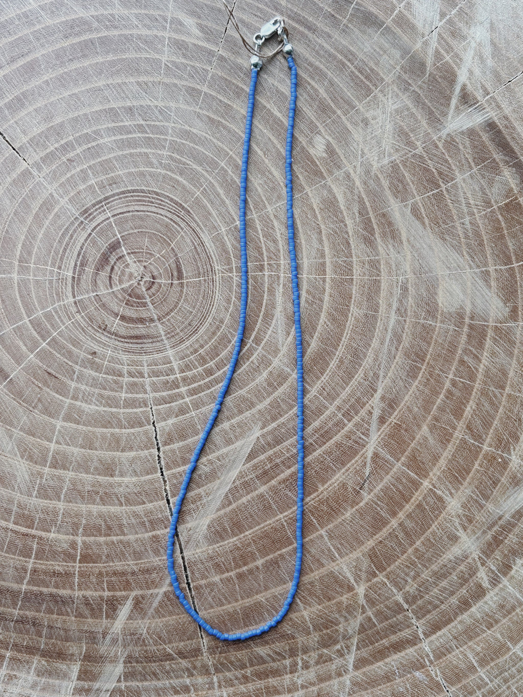 Blue Matte Bead Necklace