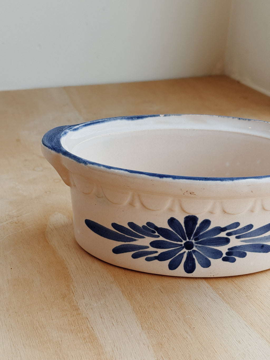 Handpainted Blue Mini Oval Crock