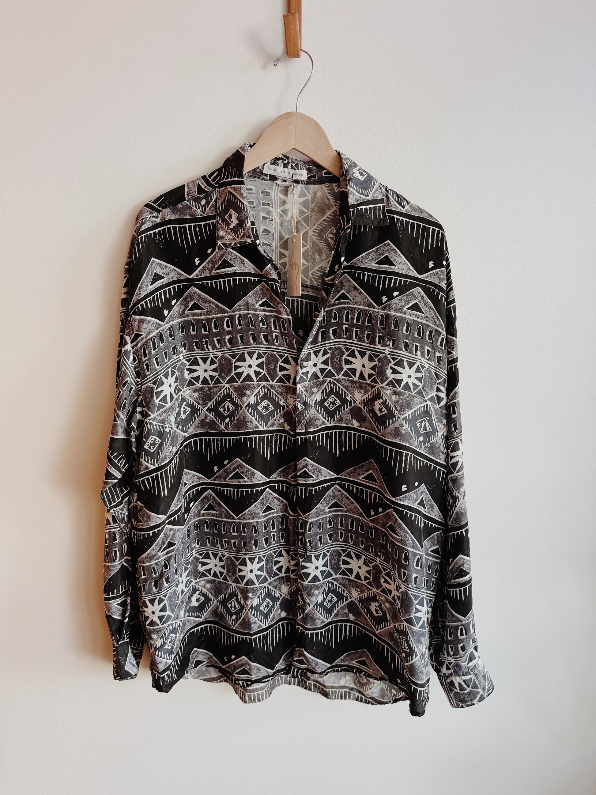 Abstract Silk Long Sleeve