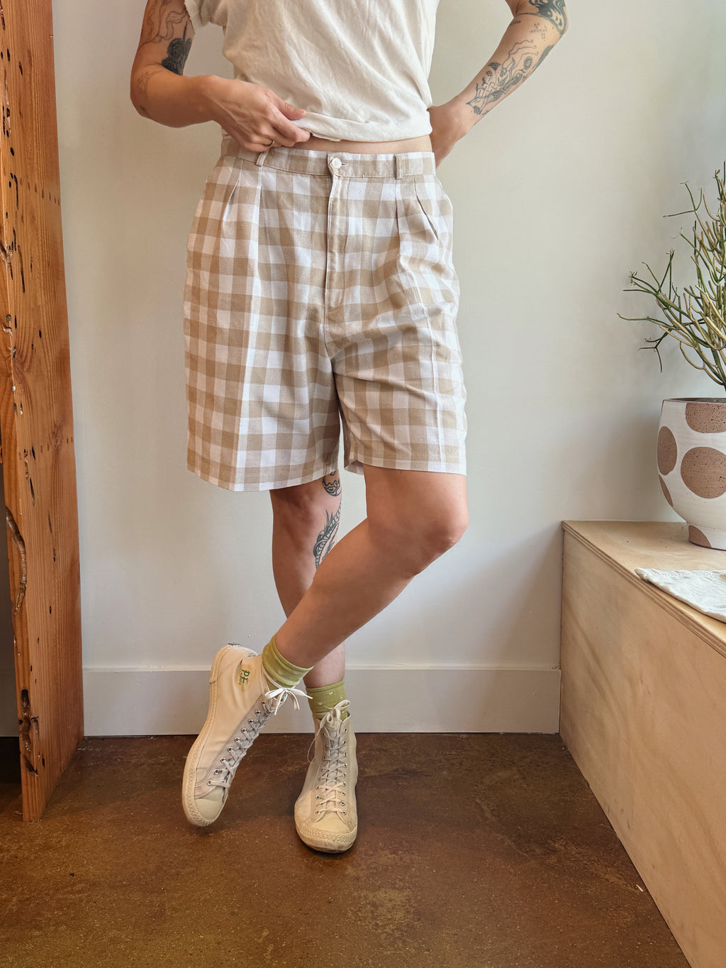 Gingham Trouser Shorts