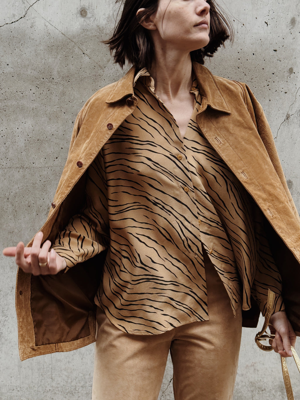 Silk Tiger Stripe Blouse