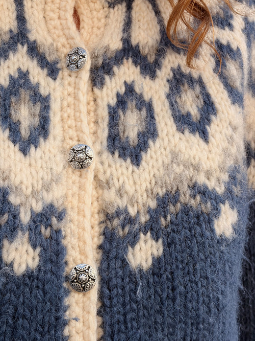Alva Wool Blue Fairisle