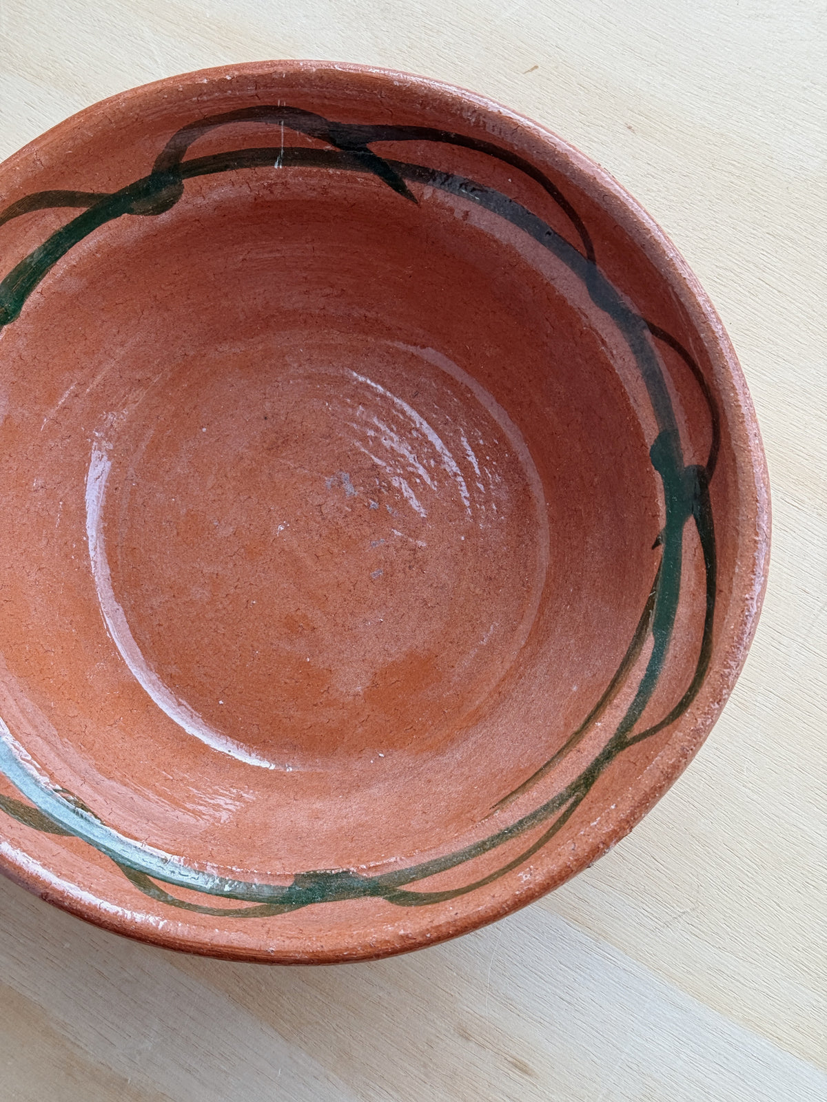 Terracotta Green Line Bowl