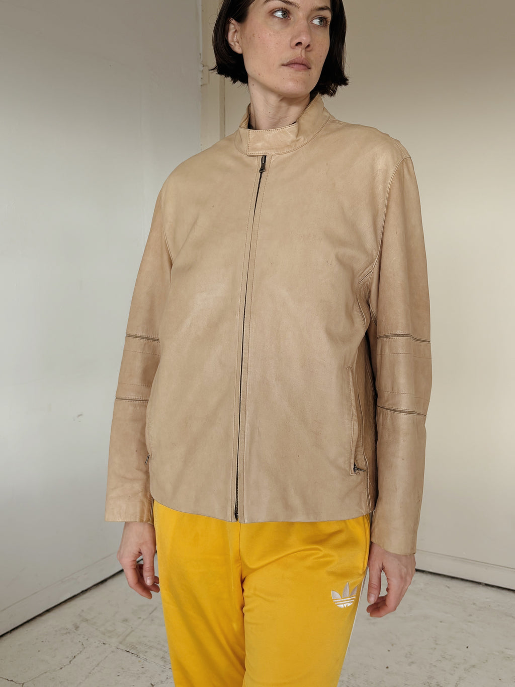 Soft Zip Leather Jacket