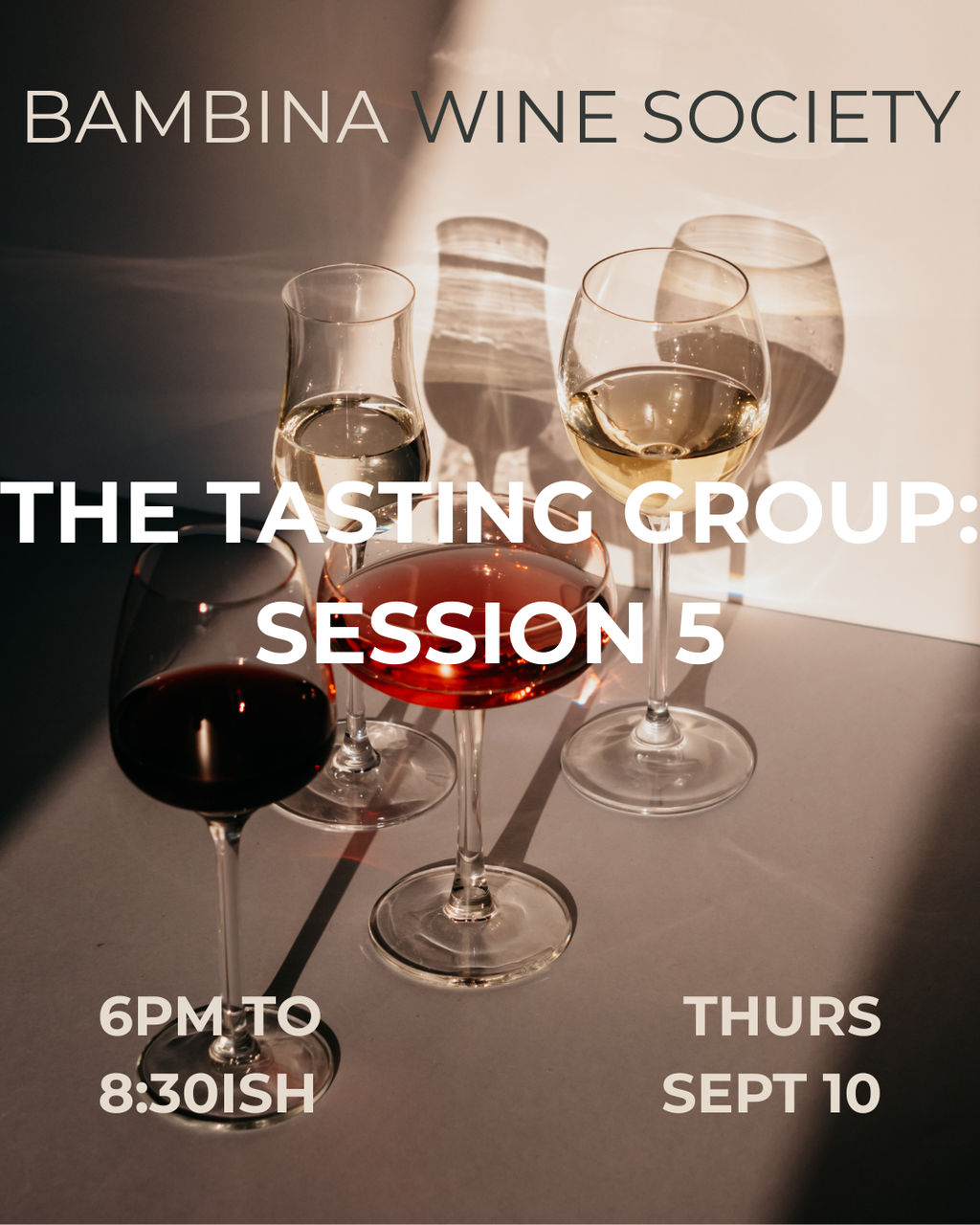 Bambina Wine Society Tasting Group 5 - 9/10
