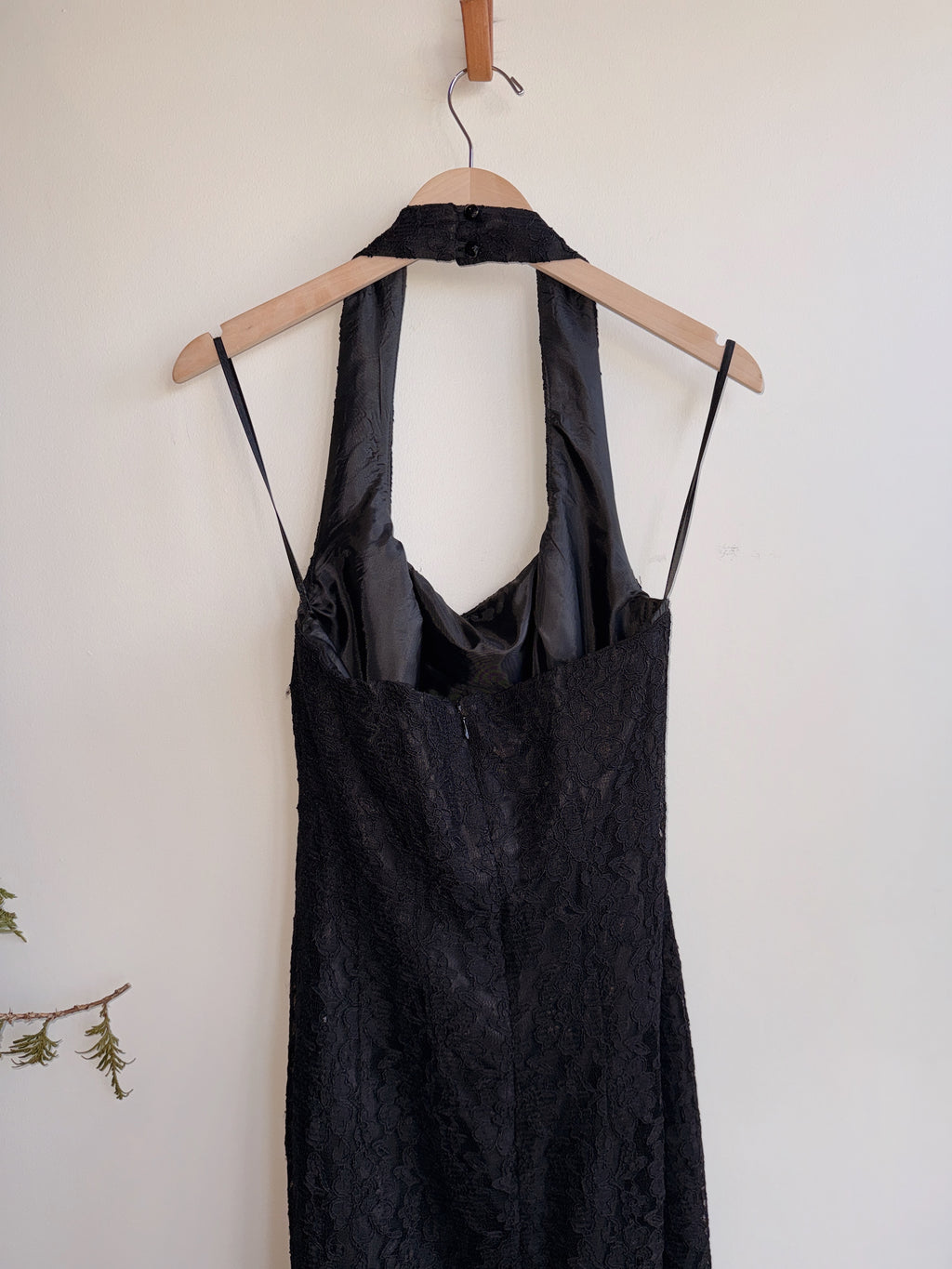 Black Lace Halter Dress