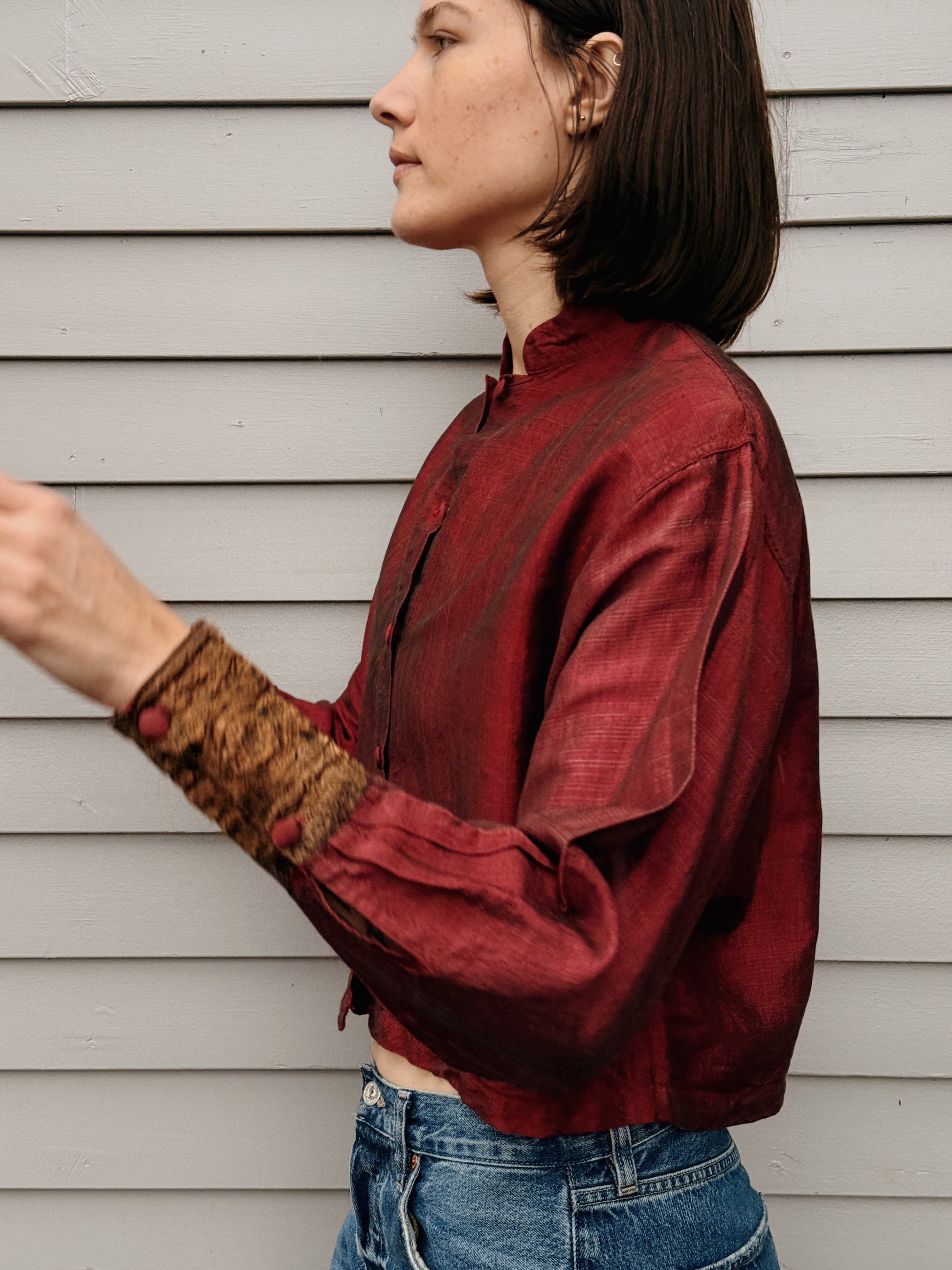 Dolman Crop Red Blouse