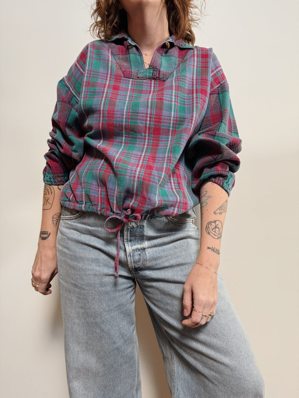 Cotton Plaid Pullover