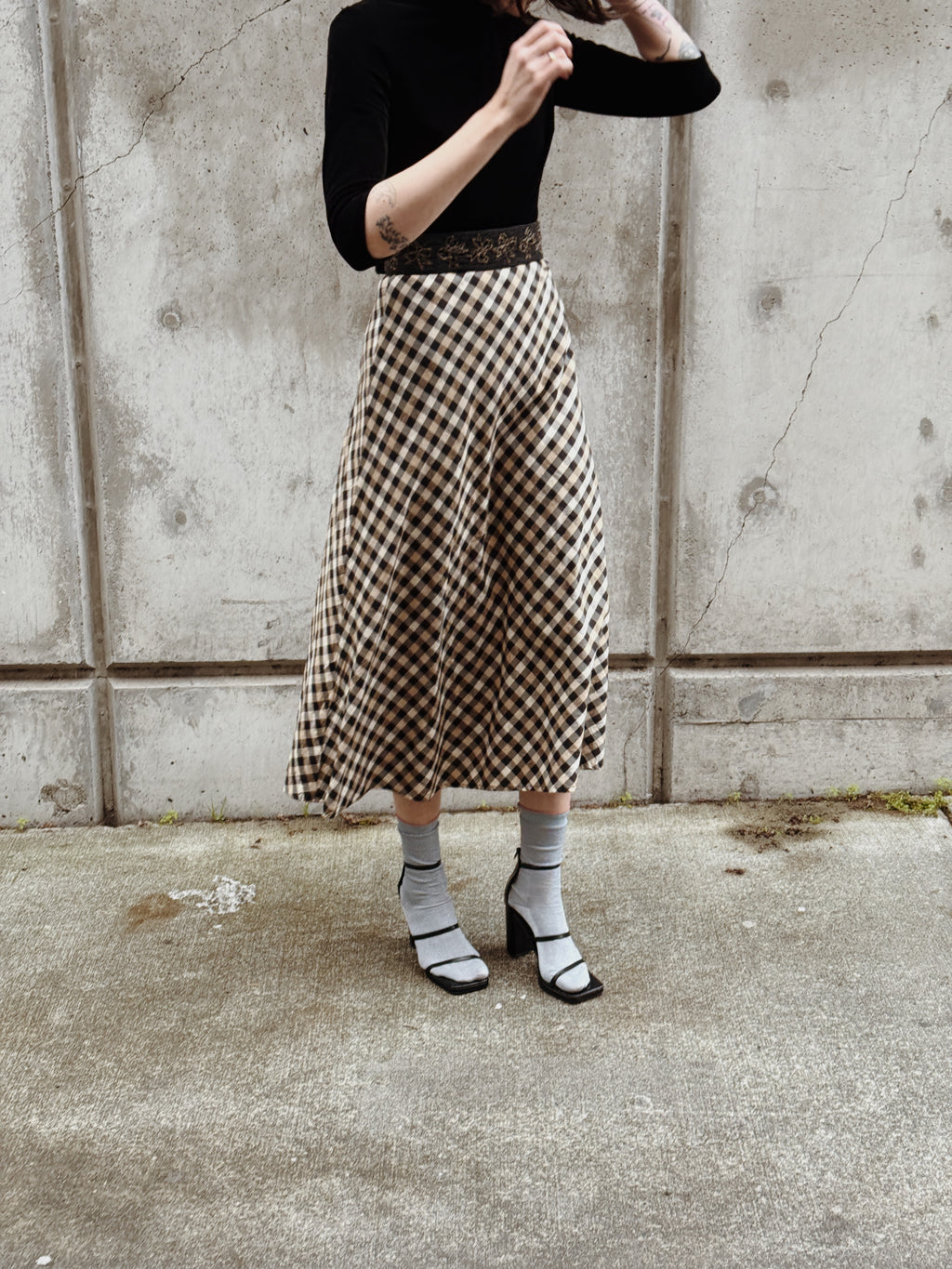 Black Velvet and Gingham Maxi