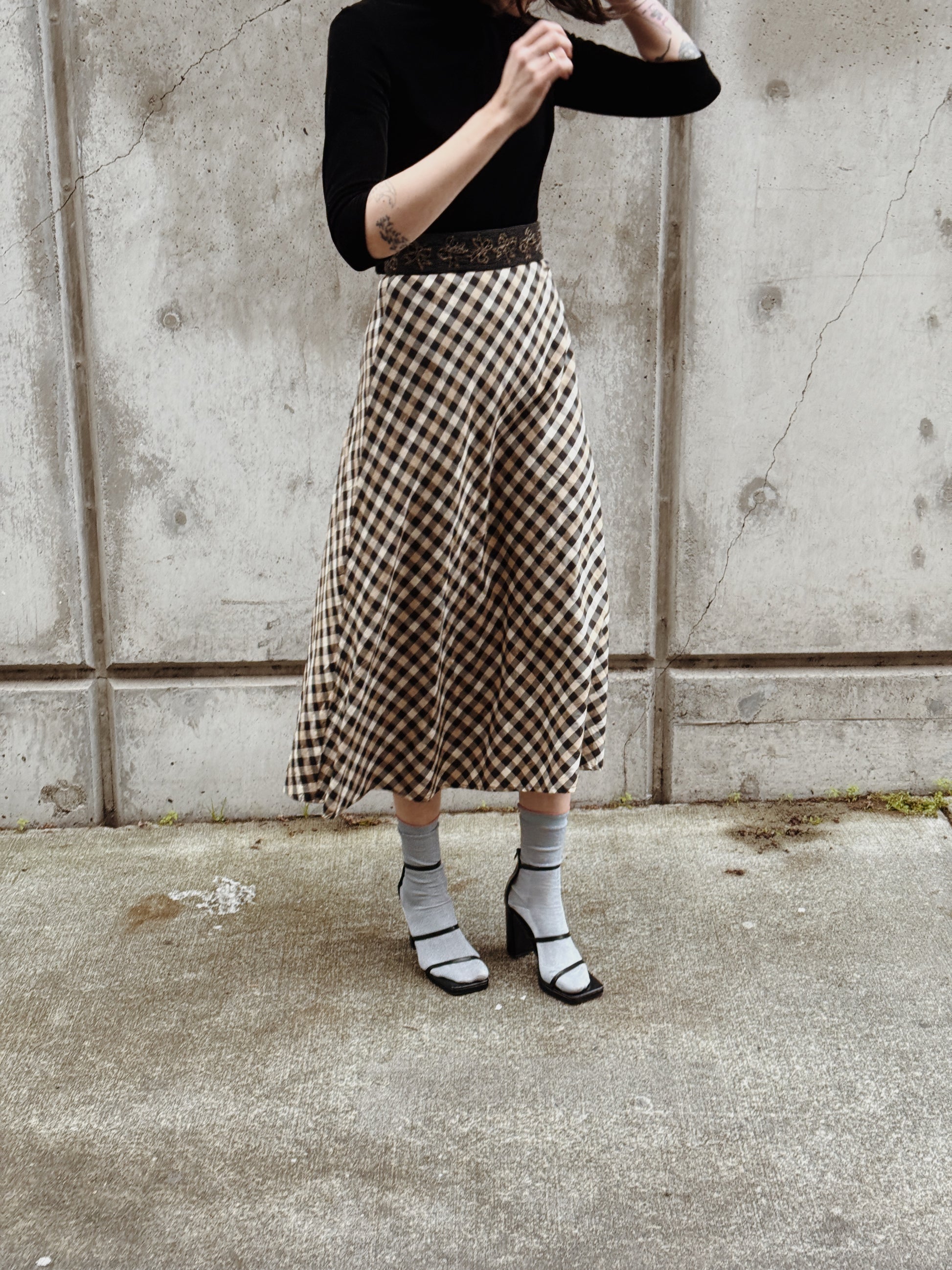 Black Velvet and Gingham Maxi