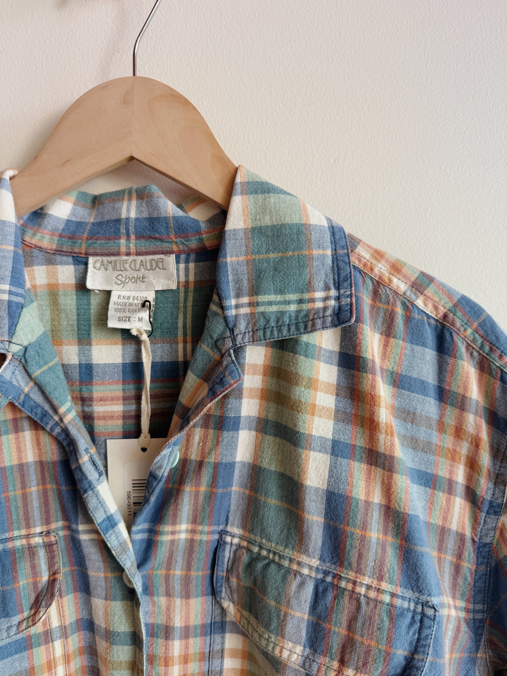 Plaid Crop Button Down