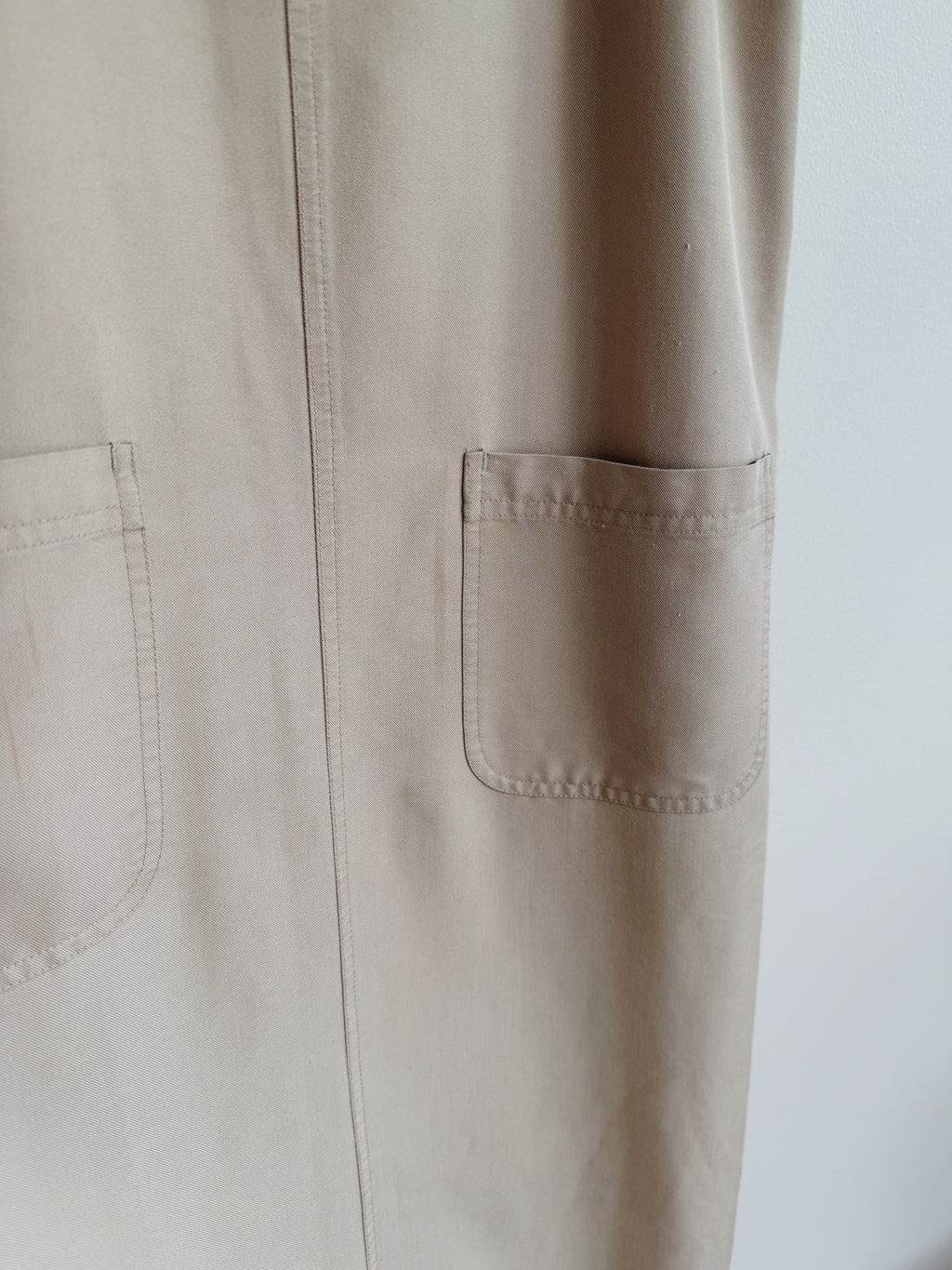 Tan Clip Strap Apron Dress