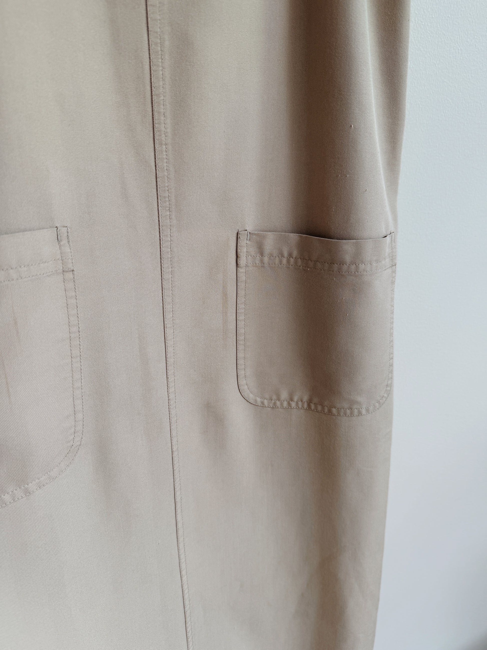 Tan Clip Strap Apron Dress