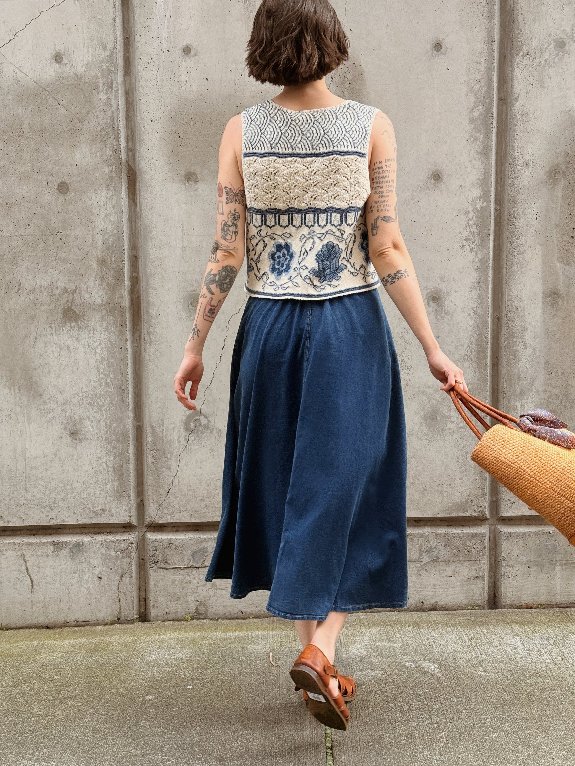 Indigo Dyed Cotton Maxi