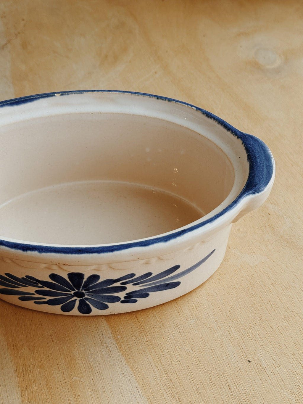 Handpainted Blue Mini Oval Crock