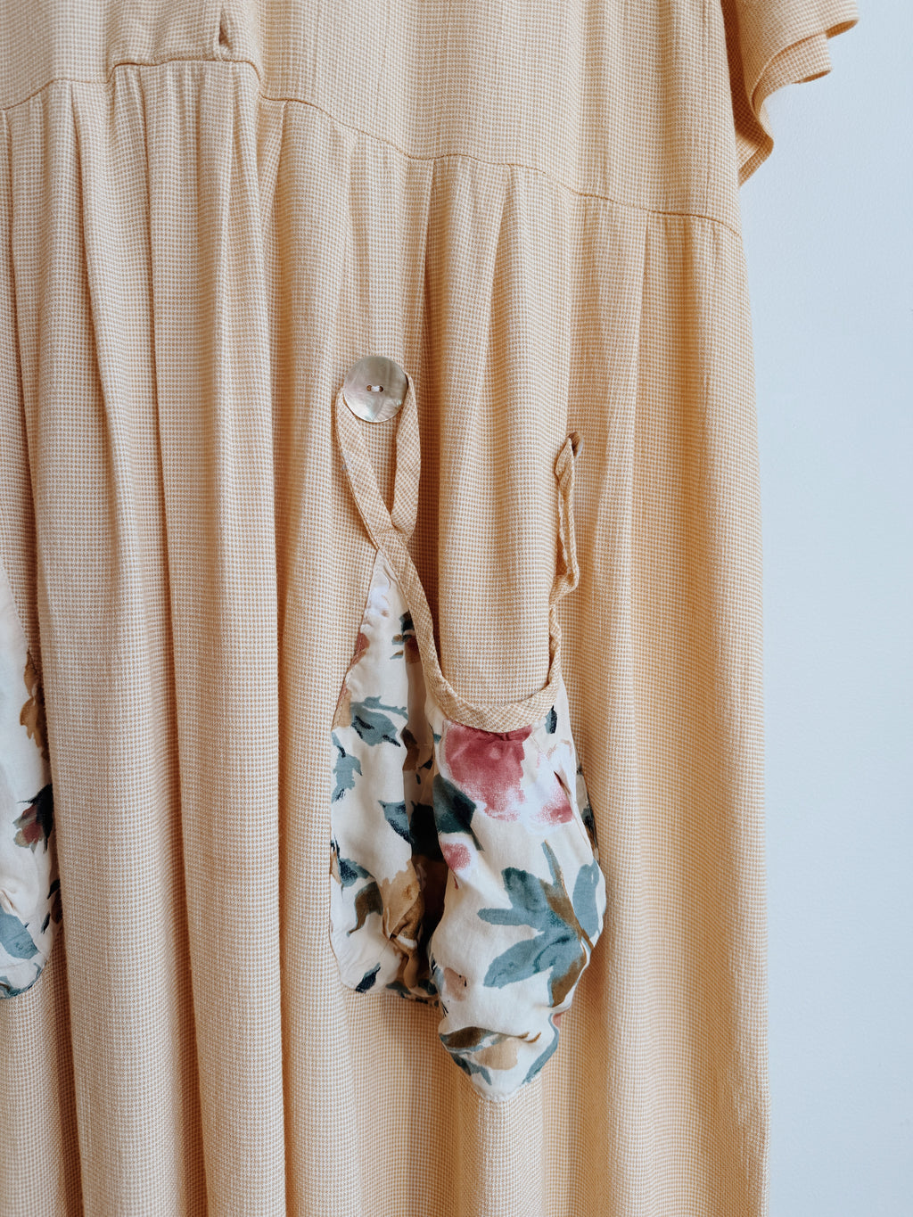 Yellow Floral Pocket Dress