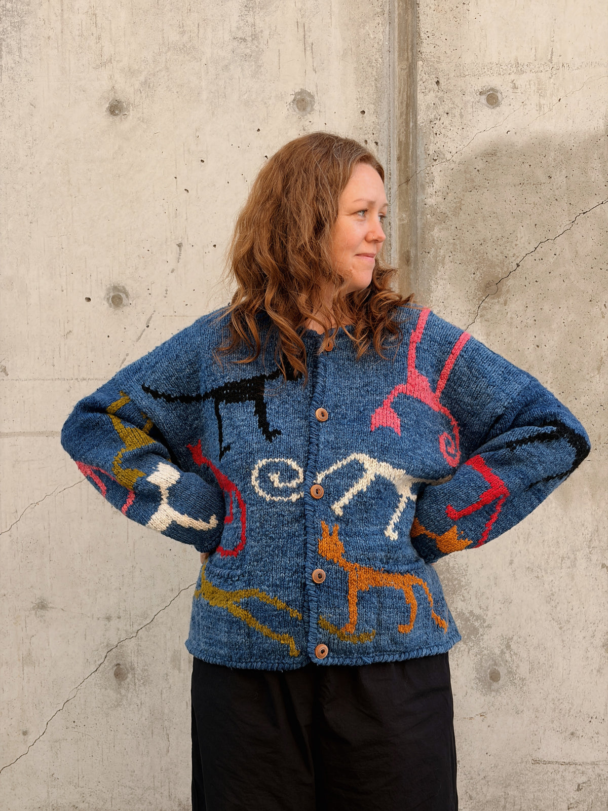 Kitty Swirl Wool Cardi