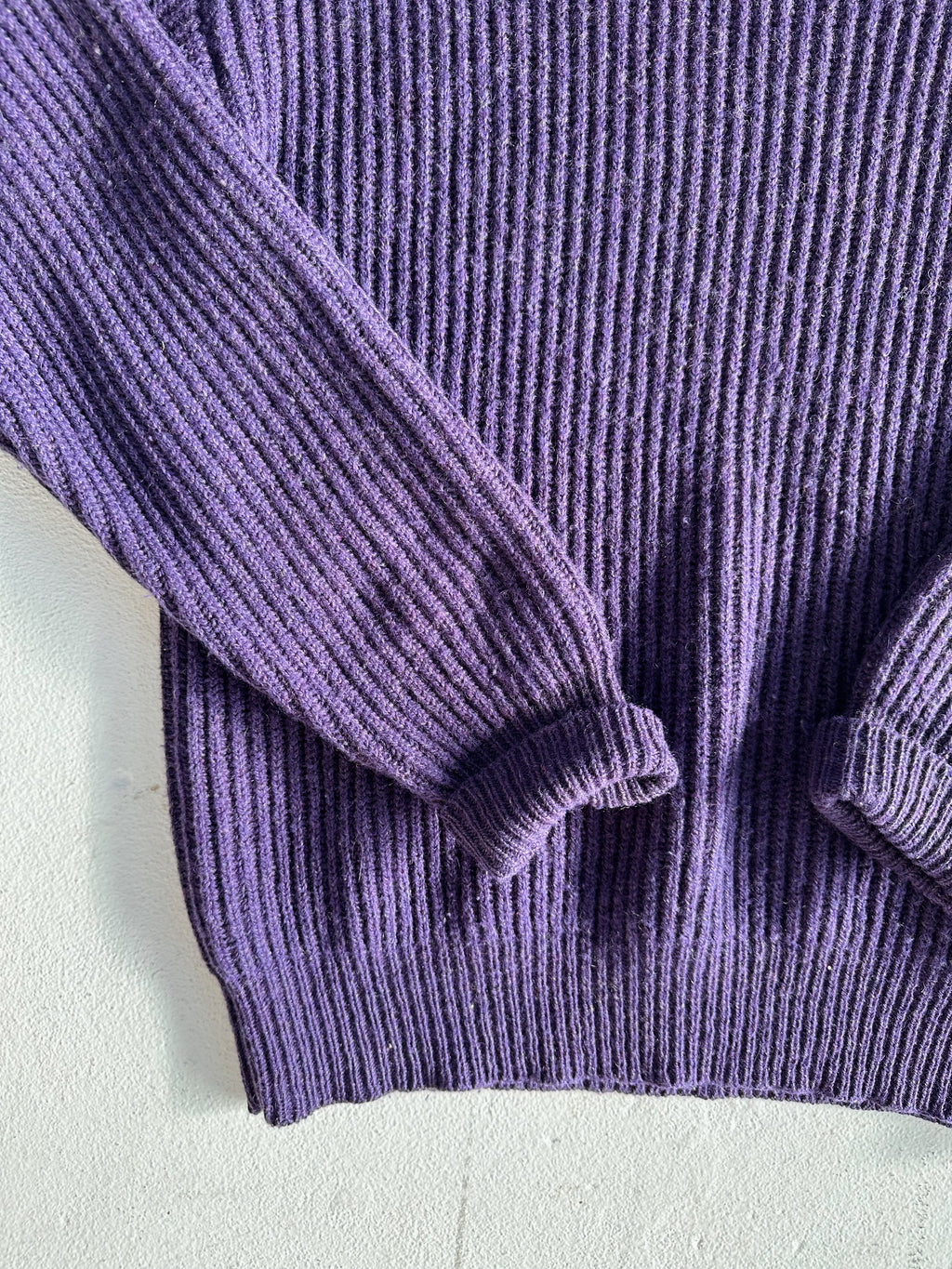 Ribbed Wool Blend Crew Sweater