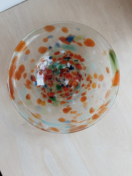 Rainbow Speckled Glass Dish