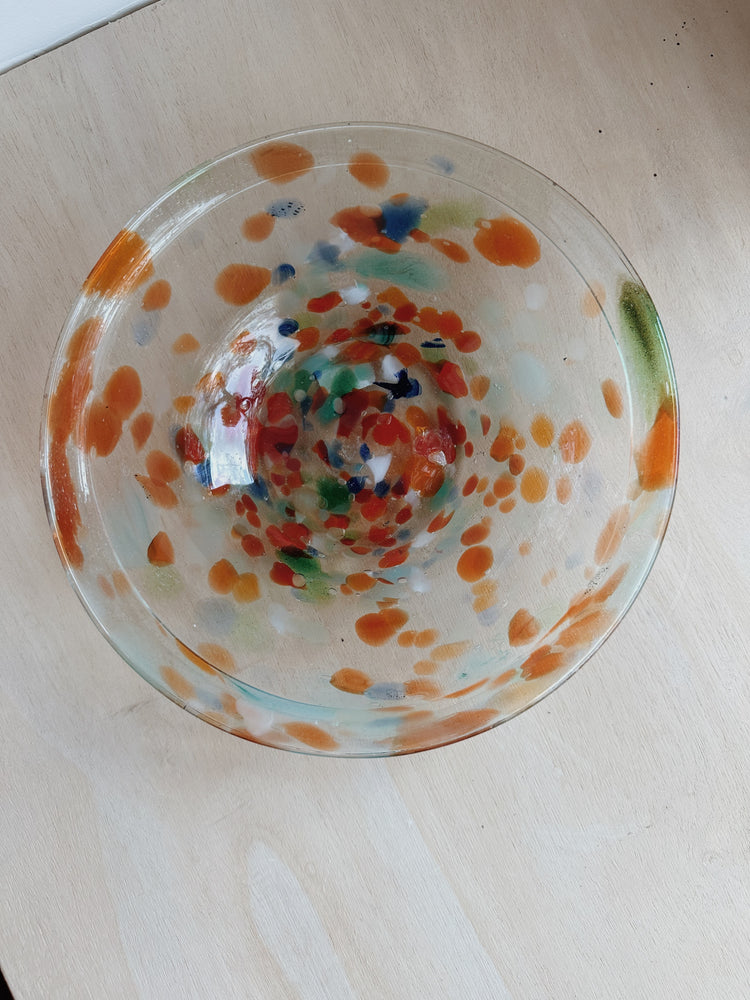 Rainbow Speckled Glass Dish