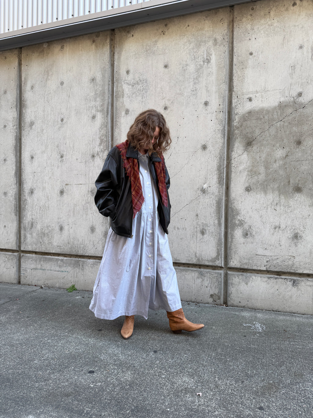 Fine Stripe Cotton Shirt Dress