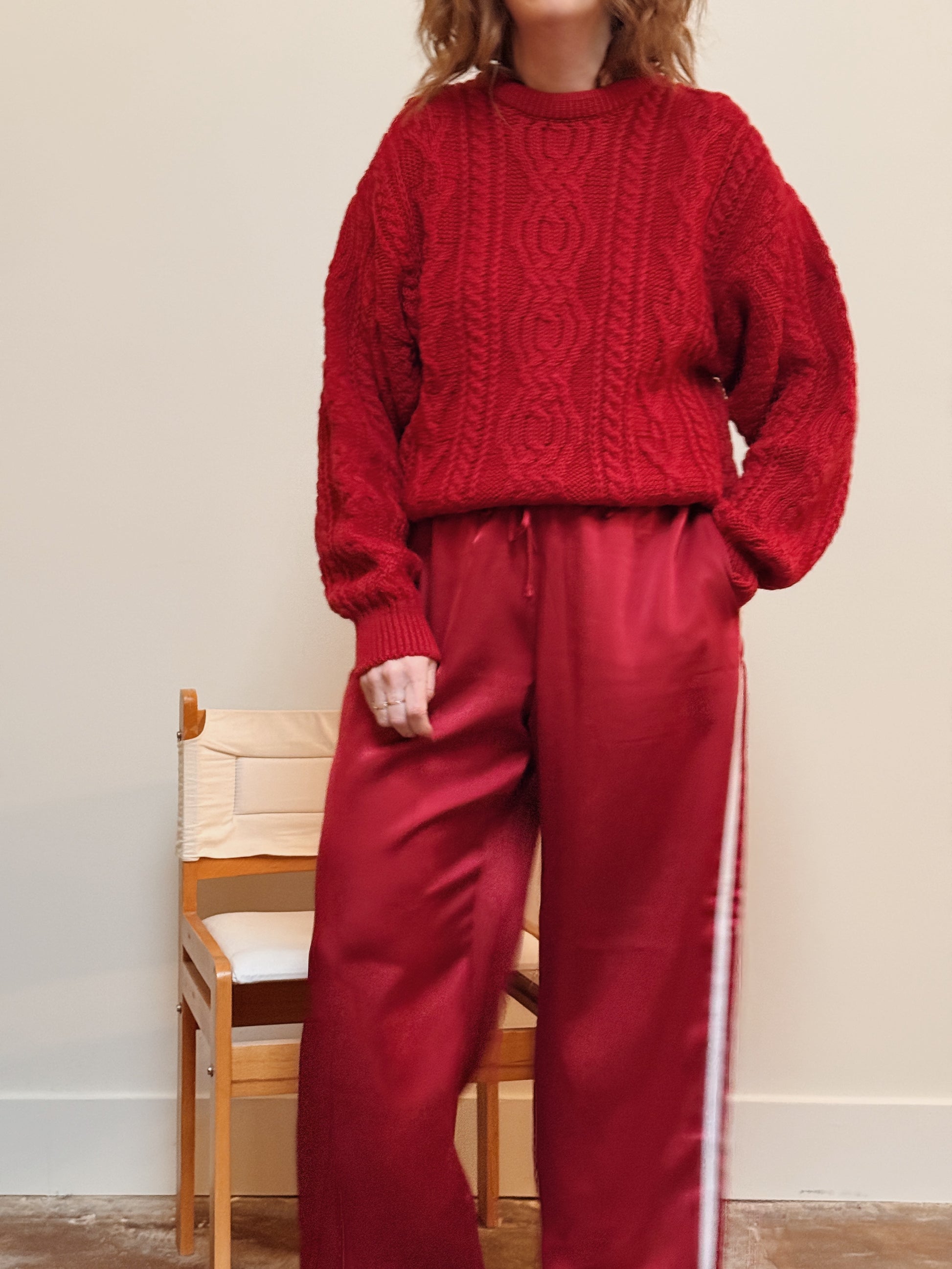 Cherry Wool Cableknit